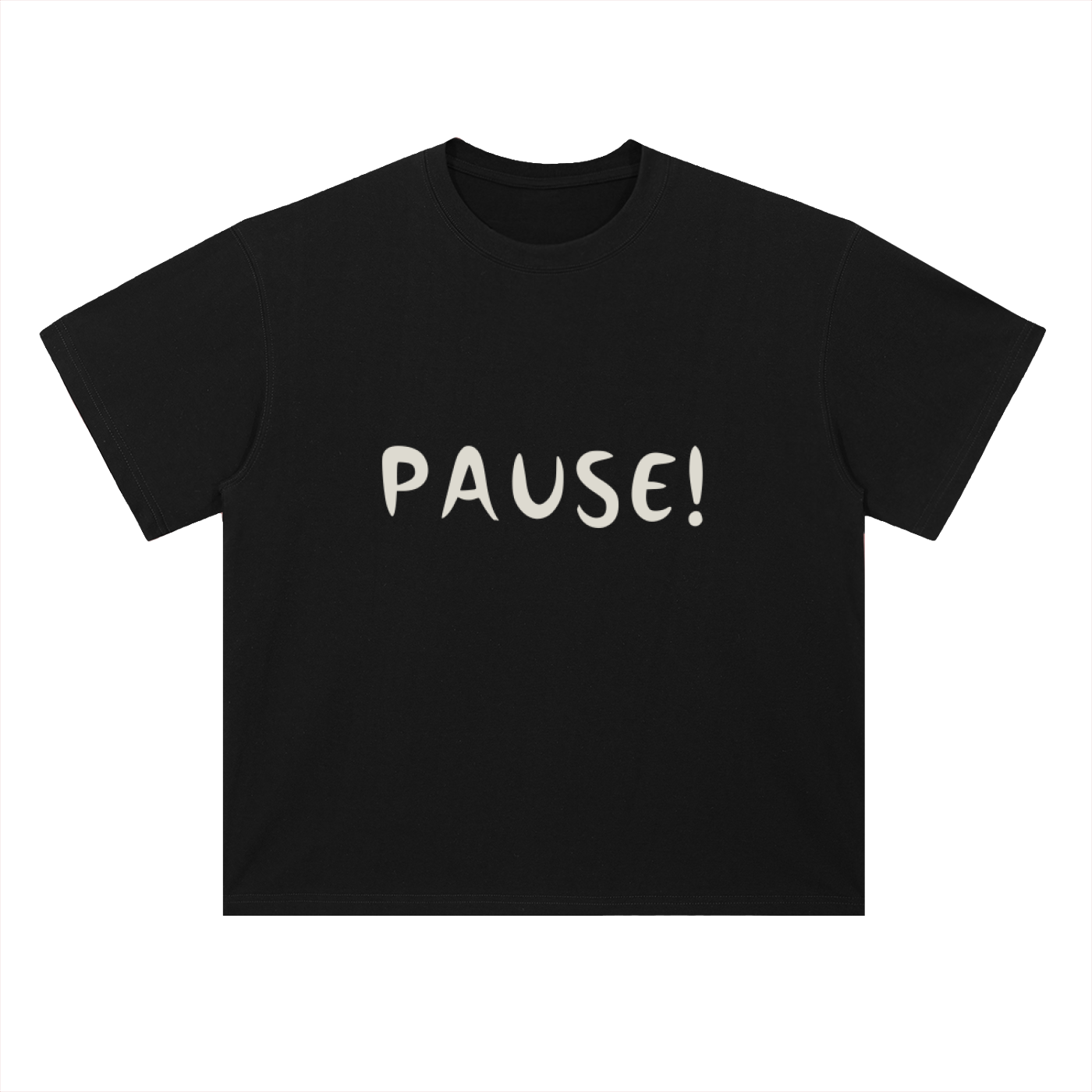 PAUSE ! Heavyweight Drop Shoulder Cotton T-Shirt