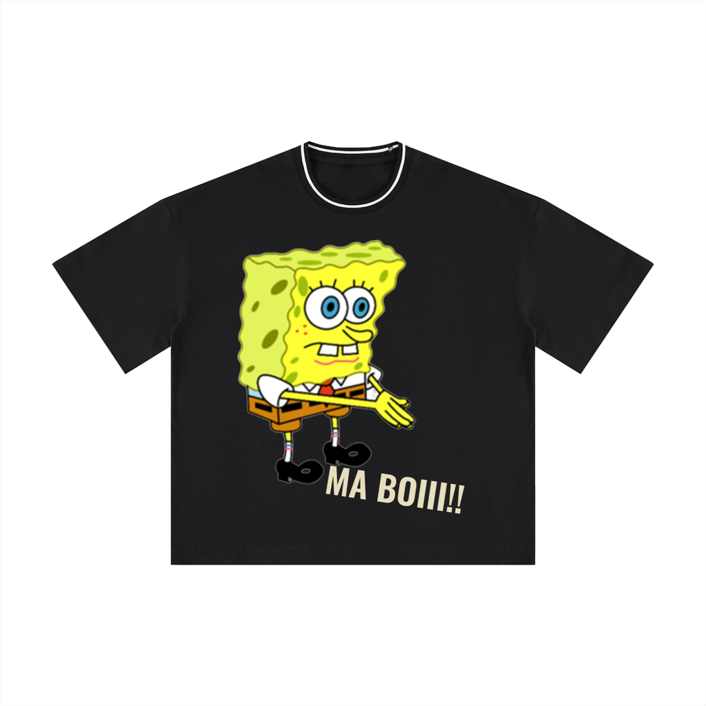 Ma Boii!!! Spongebob Unisex Boxy Ribbed T-ShirtMA