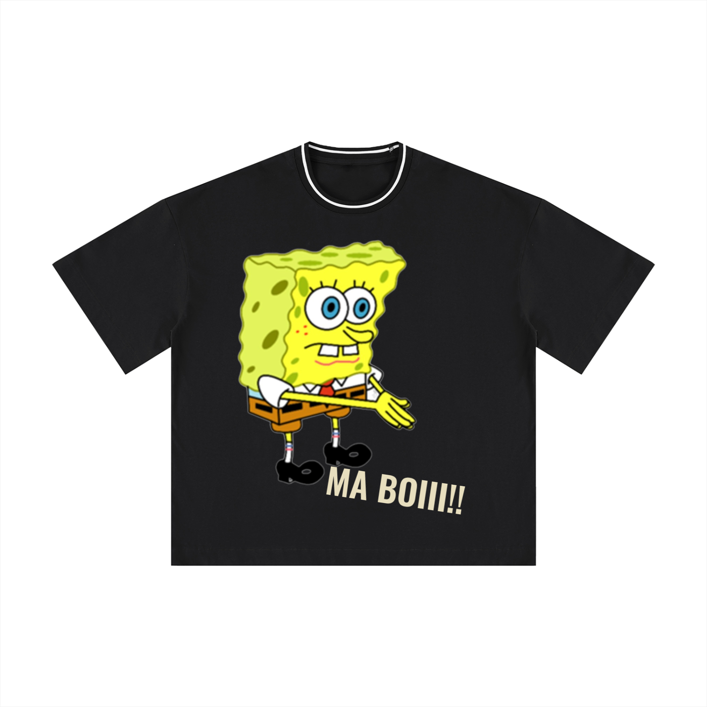 Ma Boii!!! Spongebob Unisex Boxy Ribbed T-ShirtMA