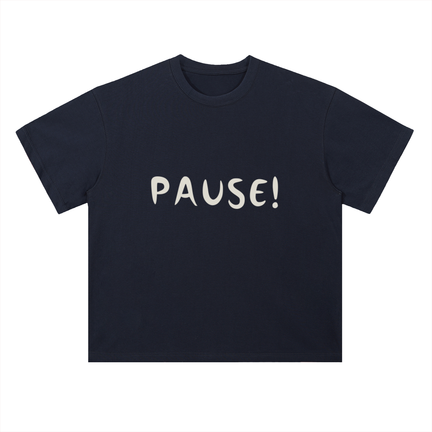 PAUSE ! Heavyweight Drop Shoulder Cotton T-Shirt